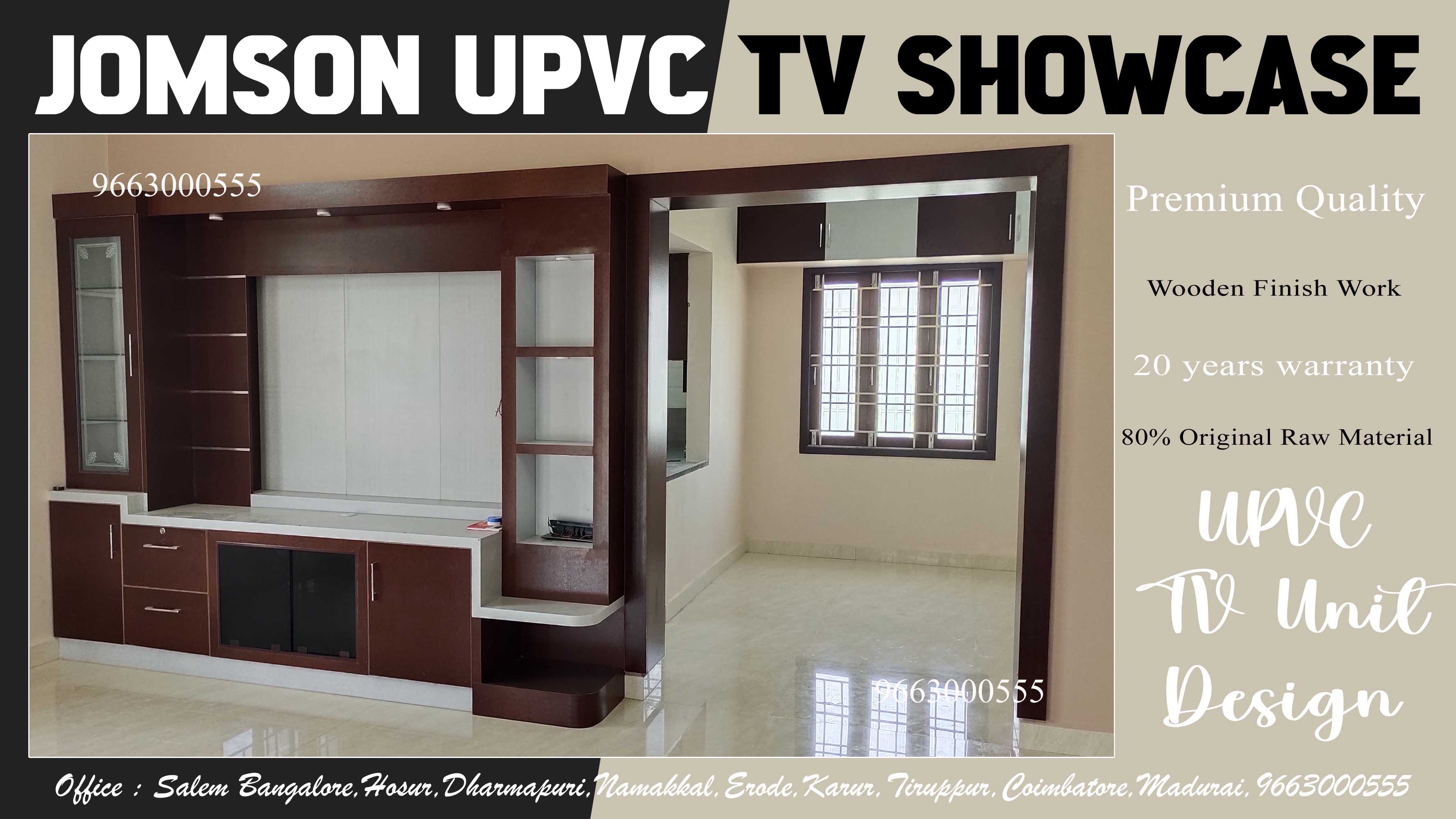 upvc tv showcase design